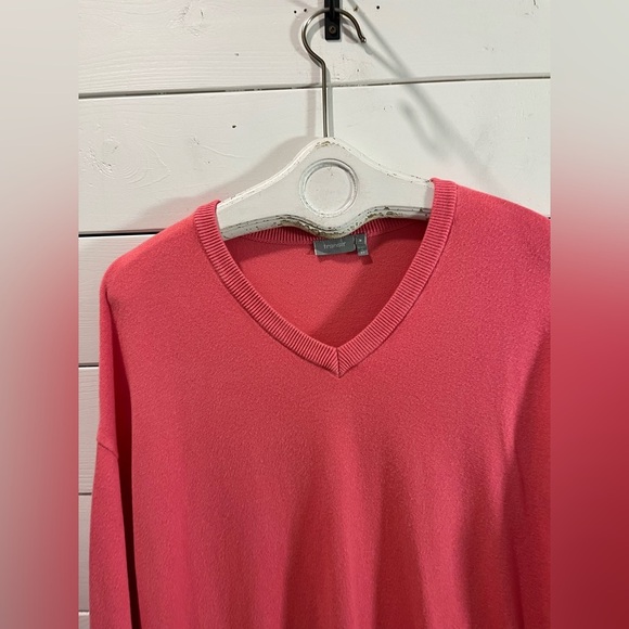 🩷FRANSA – Coral Pink Knit V-Neck Top M - Picture 8 of 11